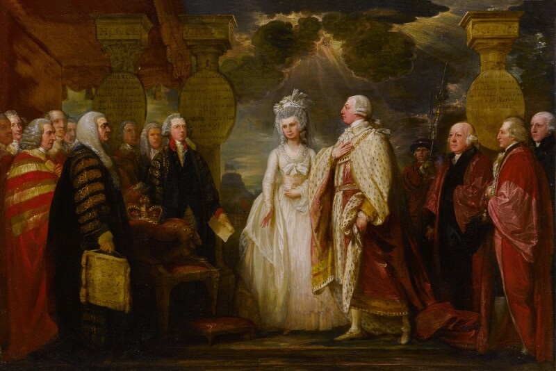 George III of England et al, 1789, by Benjamin West (1738-1820) Sotheby